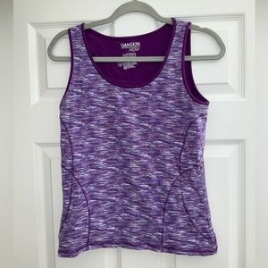 Danskin Now - Women's Plus Space-Dye Shelf-Bra Tank